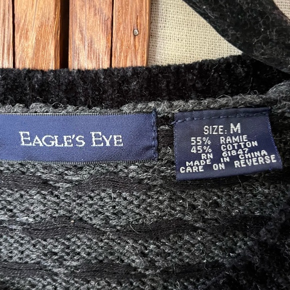 Vintage Eagle’s Eye Scottie Dog Heart Argyle Knit Cardigan Sweater - Medium - Picture 4 of 9